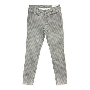 Two By Vince Camuto Pants Grey White Striped Stretch Women Size 29/8 Mid Rise